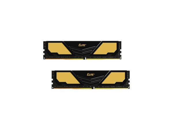 TEAMGROUP Elite Plus DDR4 8GB Single 2400MHz PC4-19200 CL16 Unbuffered Non-ECC 1.2V U-DIMM 288 Pin PC Computer Desktop Memory Module Ram Upgrade - Gold & Black