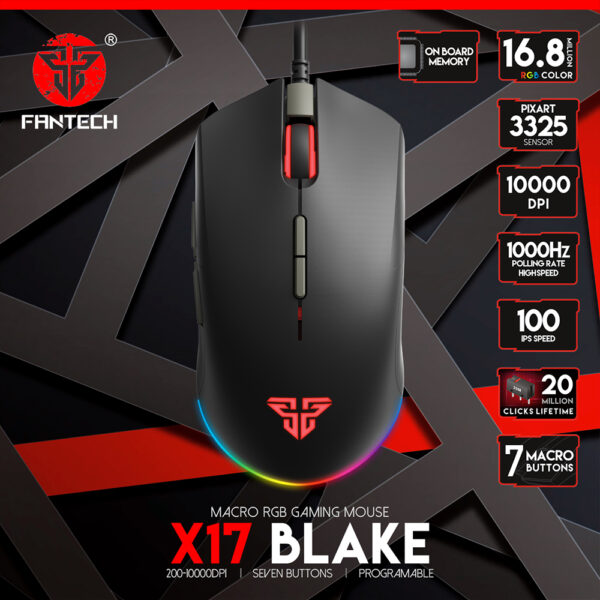 Fantech X17 Blake Professional Wired Gaming Mouse-1 Year Warranty