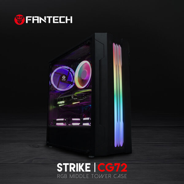 Fantech Strike Cg72 Rgb Middle Tower Case-black