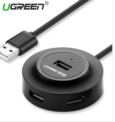 36 ugreen USB 2.0 4 PORTS HUB with 1 Mtr Cable