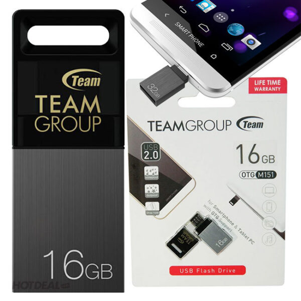 Team Usb 2.0 Pen Drive Otg M151 / M131, 16gb 1 Year Warranty