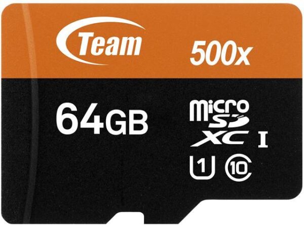 55 Team 64GB microSDXC UHS-I/U1 Class 10 Memory Card with Adapter, Speed Up to 80MB/s Team 64GB microSDXC UHS-I/U1 Class 10 Memory Card with Adapter, Speed Up to 80MB/s