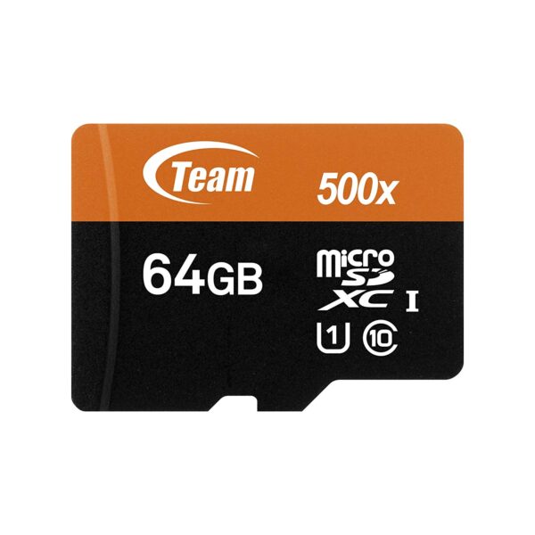 Team 64GB microSDXC UHS-I/U1 Class 10 Memory Card with Adapter, Speed Up to 80MB/s
