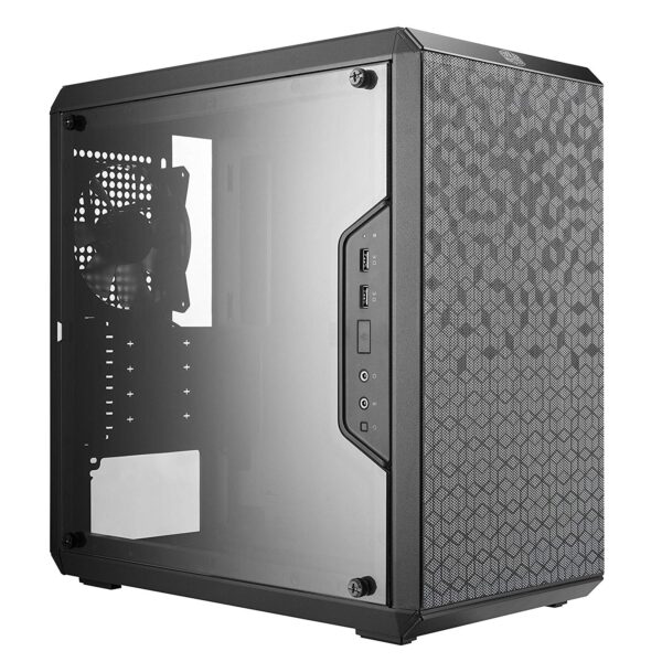 Cooler Master MasterBox Q300L Matx Tower w/ Magnetic Design Dust Filter, Transparent Acrylic Side Panel, Adjustable I/O & Fully Ventilated for Airflow