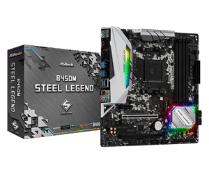 Asrock B450M Steel Legend motherboard with 3yr. warranty