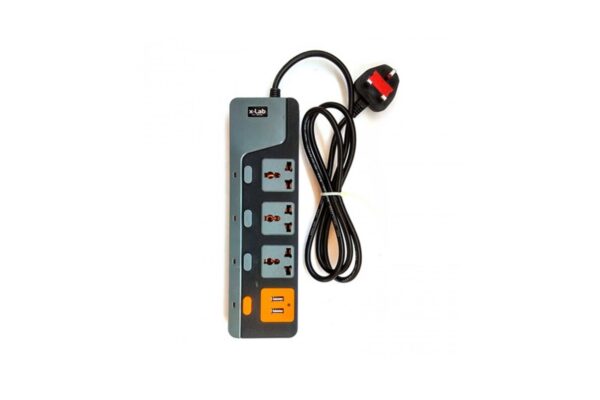 xLab XEC-342USB 3 Socket + USB Universal Power Extension Cord multiplug