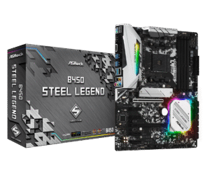 Asrock B450 Steel Legend motherboard with 3 yr. warranty