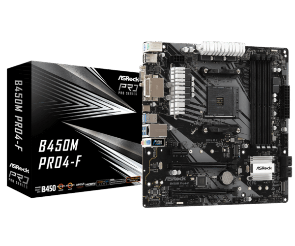 9 Asrock B450M Pro4-F motherboard with 3 yr. warranty