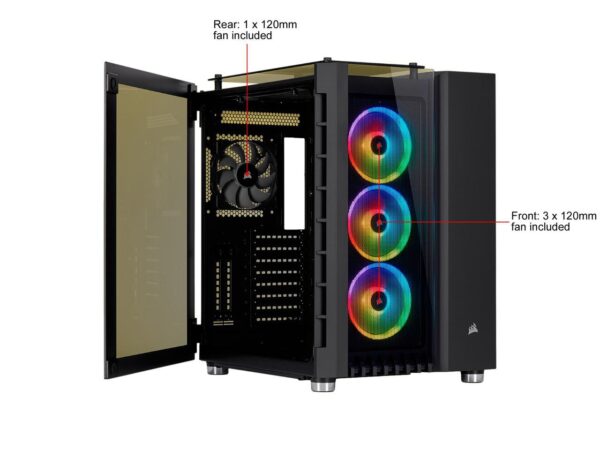 11-139-137-V91 Corsair Crystal Series 680x Rgb Atx High Airflow Smart Gaming Case