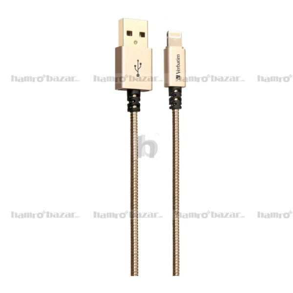 Verbatim Steel-flex Lightning Iphone Ipad Charging Cables - Gold 65623