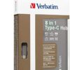 41SikV0I19L Verbatim 8 In 1 Type-c Hub 66148 Vga Rj45,hdmi Usb Cardreader 3.5mm