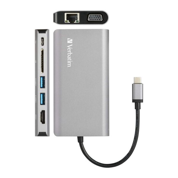 516rarIFJEL._SL1000_ Verbatim 8 In 1 Type-c Hub 66148 Vga Rj45,hdmi Usb Cardreader 3.5mm