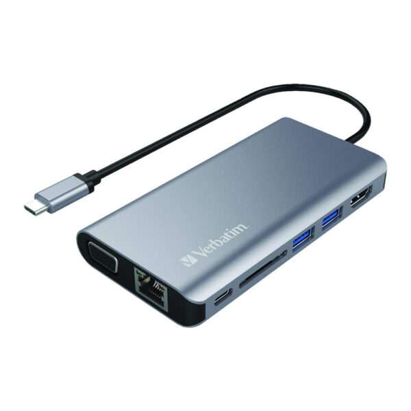 51DTuewQUQL._SL1000_ Verbatim 8 In 1 Type-c Hub 66148 Vga Rj45,hdmi Usb Cardreader 3.5mm