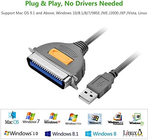Ugreen Usb To Parallel Port Ieee1284 Cn36 Printer Cable 10ft-30228