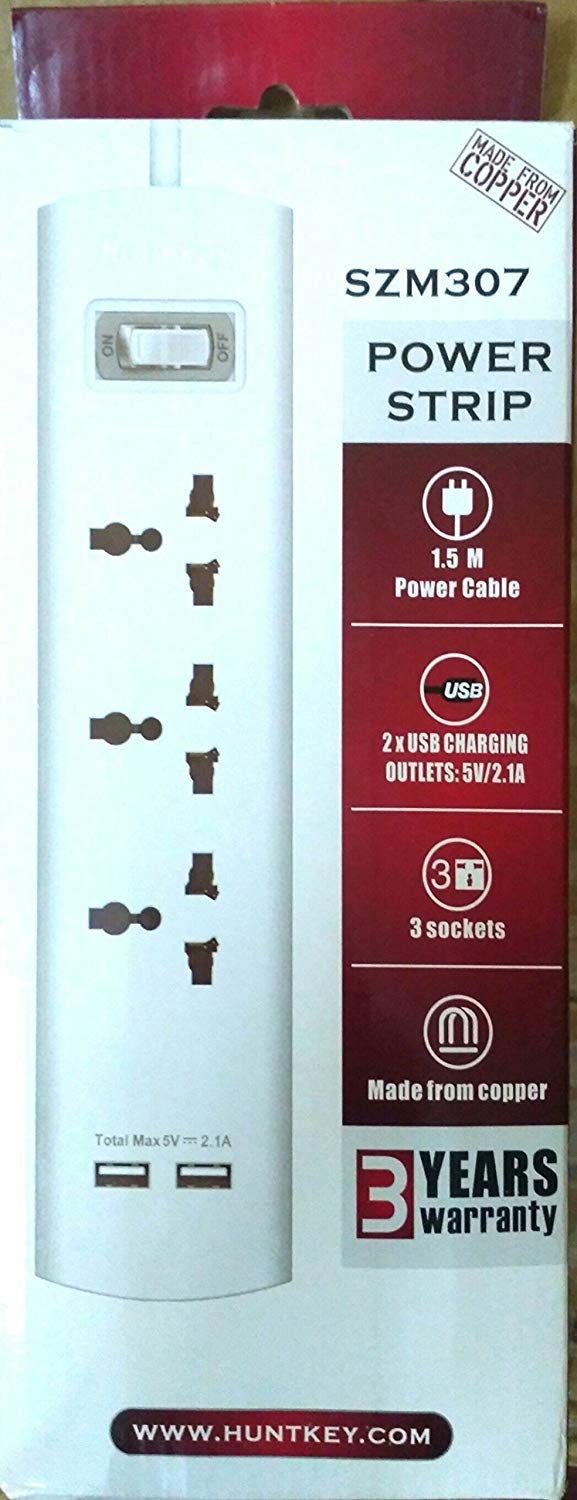 614kwkhZBWL._SL1500_ Huntkey Szm-307 3 Socket+ 2usb Port/ Power/extension Cords/multiplug