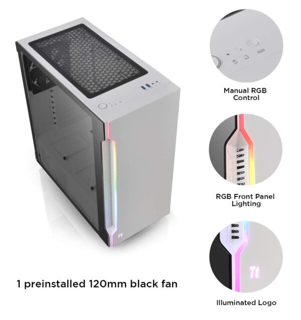 61R83pgeMrL._SL1480_ Thermaltake Gaming Case H200 Tg Snow Rgb Ca-1m3-00m6wn-00