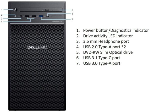 Dell Power Edge T40 Server 1tb*1 Hdd,8gb Ram, Intel Xeon E-222 4g 3.5g
