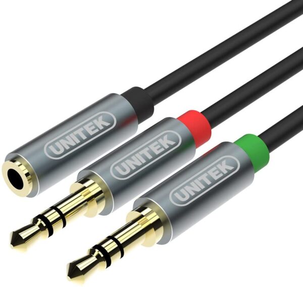 Unitek Y-c957abk 3.5mm Aux Audio Cable - Female To 2xmale