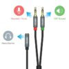 Unitek Y-c957abk 3.5mm Aux Audio Cable - Female To 2xmale