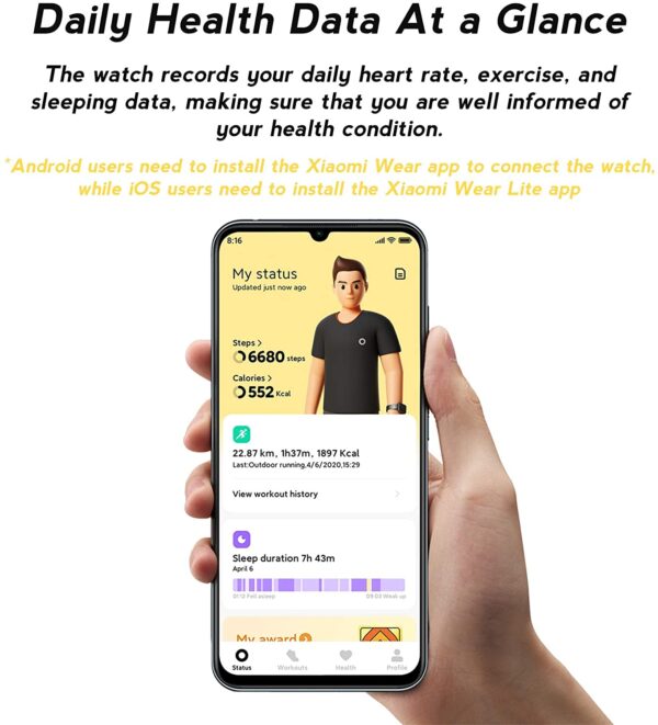 71P1UdoquwL._AC_SL1500_ Mi Watch Lite Smart Watch With Heart Beat Monitoring Long Battery Lif