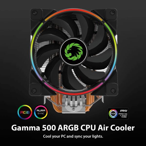 Gamemax Gamma 200 Rgb Cpu Cooler Rainbow Argb 120 For Intel/ Amd