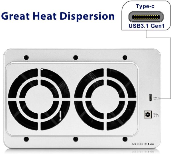 71kLqQfP1oL._AC_SL1200_ Terramaster D5-300 5-bay Das, Usb 3.1 High-speed Interface