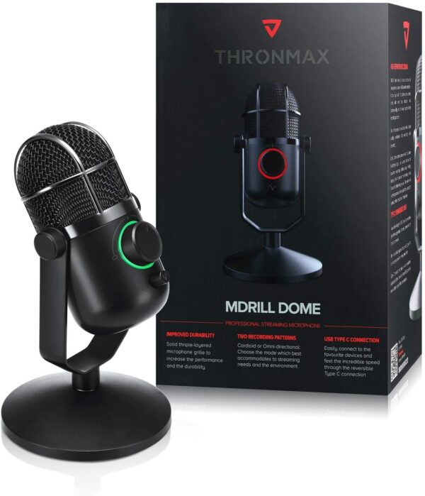Thronmax Mdrill Dome Plus Jet Black 96khz M3 Plus Microphone/mike