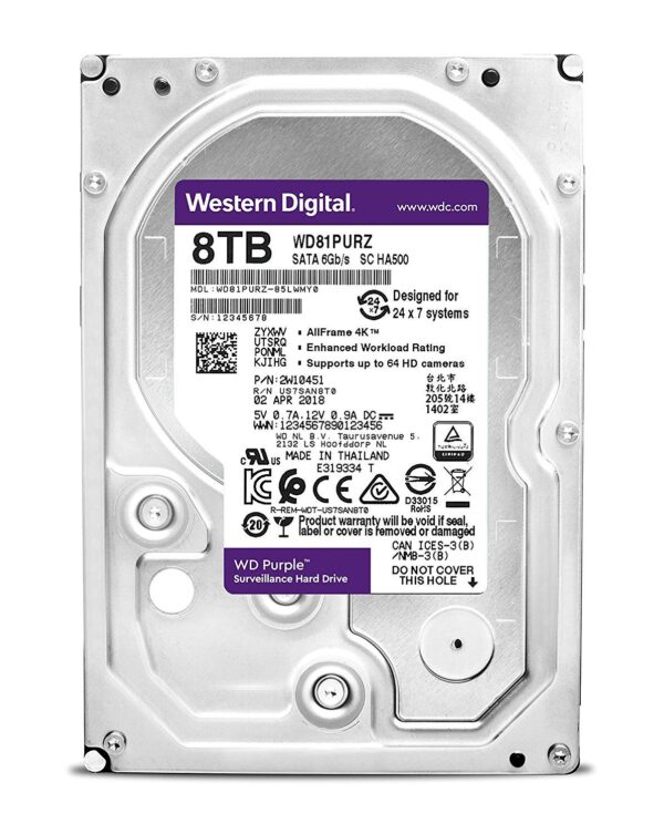 Wd Purple Surveillance Cctv Hard Drive 8tb 256 Cache With 1yr Warranty