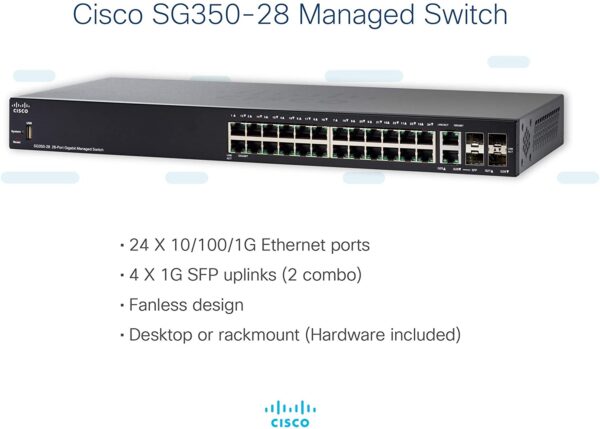 Cisco Sg350-28 28-port Gigabit Managed Switch