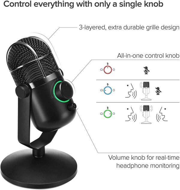 Thronmax Mdrill Dome Jet Black 48khz M3 Condensers Microphone /mike
