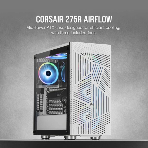 Corsai 275r Airflow Tempered Glass Mid-tower Gaming Case White