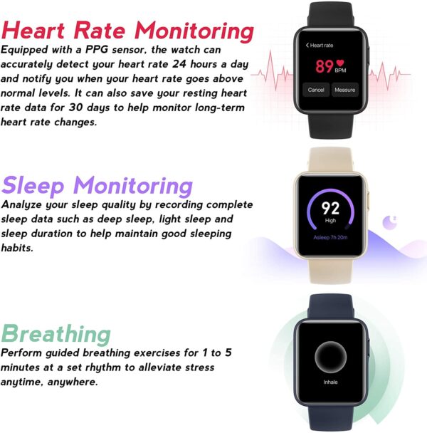 81fFR8mlBJL._AC_SL1500_ Mi Watch Lite Smart Watch With Heart Beat Monitoring Long Battery Lif