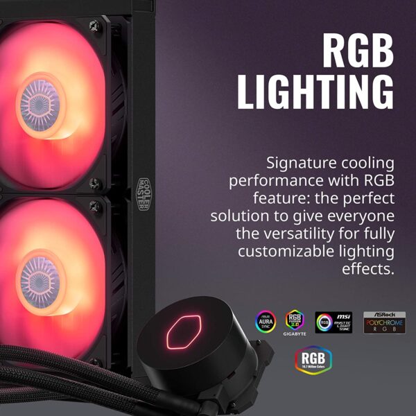 81mzc3ypO3L._AC_SL1500_ Cooler Master Masterliquid Ml240l Rgb Close-loop Cpu Liquid Cooler,