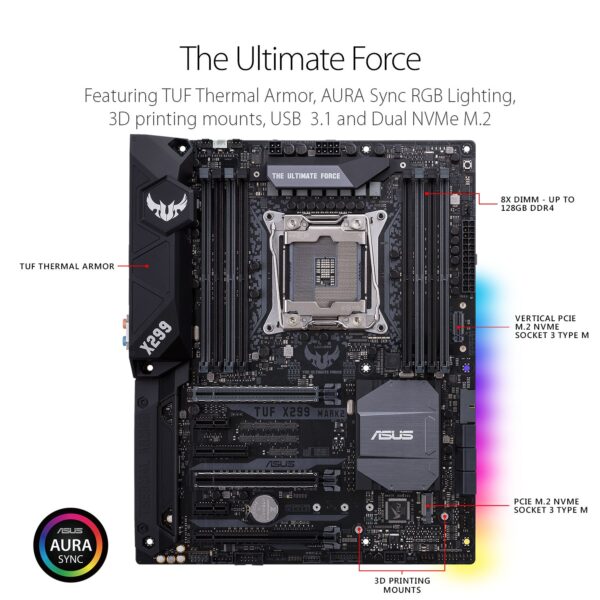 81navvDVY2L._SL1500_ Asus Motherboard Tuf X299 Mark 2 - Gaming Lga 2066 Upto 4133mhz Ram