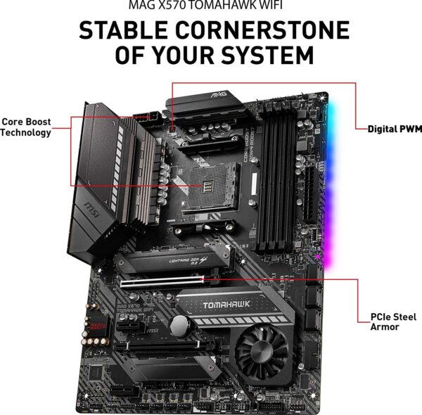 81vqBiS8mTL._AC_SL1500_ Msi Mag X570 Tomahawk Wifi Am4 Atx Motherboard 1yr Warranty