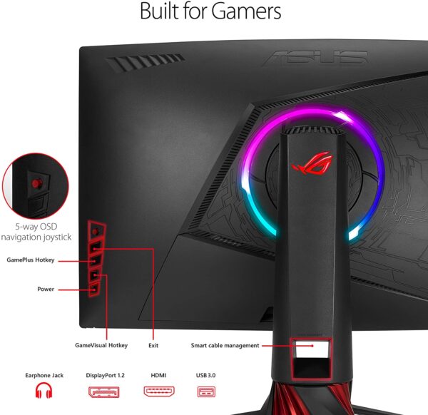 Asus Rog Strix Curved Xg32vqr, 32" Wqhd 2k, 144hz 125%srgb Monitor