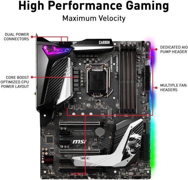 91c4v6VsgSL._AC_SL1500_ Msi Mpg Z390 Gaming Pro Carbon Ac Lga 1151 Atx Motherboard Wi-fi 5