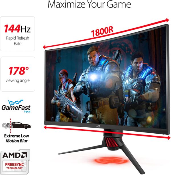 Asus Rog Strix Curved Xg32vqr, 32" Wqhd 2k, 144hz 125%srgb Monitor