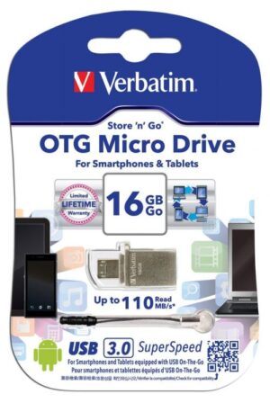 9a-3_500 Verbatim Otg Micro Usb 3.0 Flash Drive (16gb) - (vtm-49825) Genuine