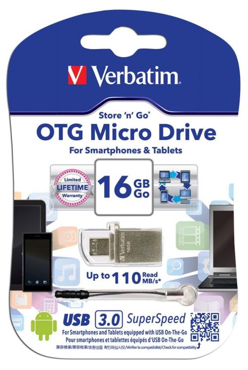 Verbatim Otg Micro Usb 3.0 Flash Drive (16gb) - (vtm-49825) Genuine