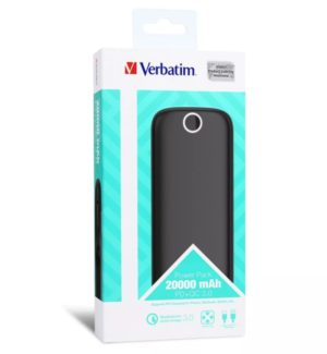 Capture Verbatim 20000mah Pd & Qc3.0 Power Bank Pack 18watt /model: 66168