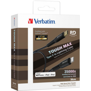 Tough Max Type C -1-500x500 Verbatim Sync & Charge Tough Max Type C To Lightning Cable - 66048