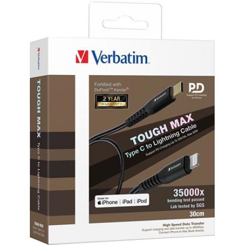 Verbatim Sync & Charge Tough Max Type C To Lightning Cable - 66048