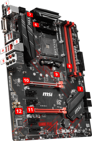 b450-gaming-plus-max Msi B450 Gaming Plus Max Amd Motherboard M.2,usb 3.2 With 1yr Wrnty