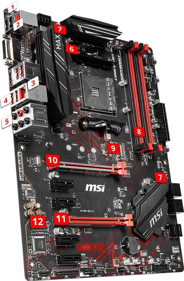 b450-gaming-plus-max Msi B450 Gaming Plus Max Amd Motherboard M.2,usb 3.2 With 1yr Wrnty