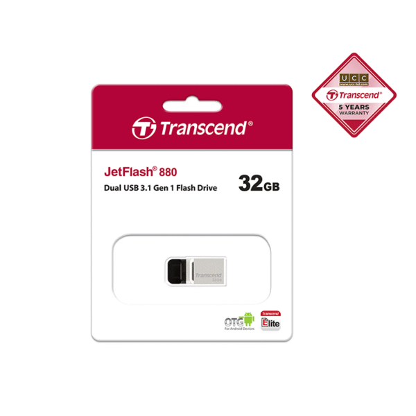 ts32gjf880s Transcend Jf-880 Otg Type-c Mac Linux Window Pendrive Usb 3.0 32gb