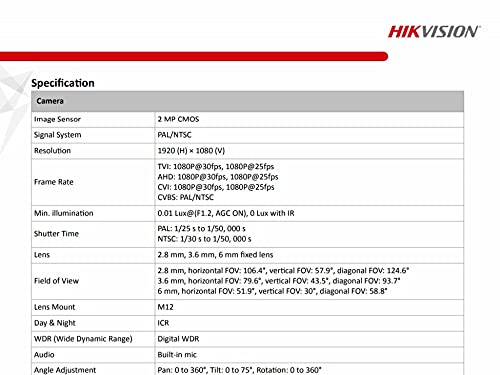 Hikvision 2mp Dome Camera With Build-in Mic Ds-2ce76d0t-itpfs Tvi Cvbs