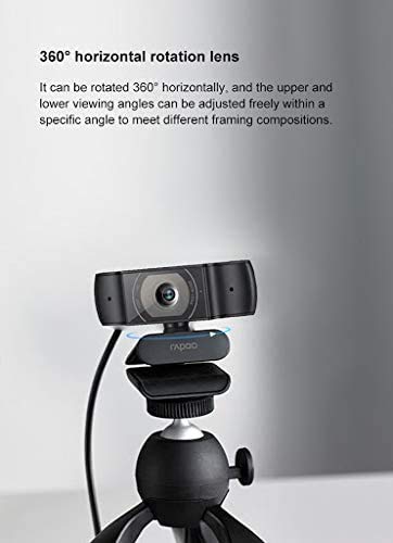 Rapoo Webcam C200 720p Hd Usb Black, 360 Horizontal Wth Microphone