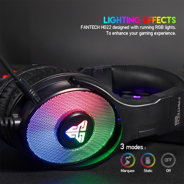 Fantech Rgb Earphone Game Hg22 Fusion With Microphone Usb 7.1