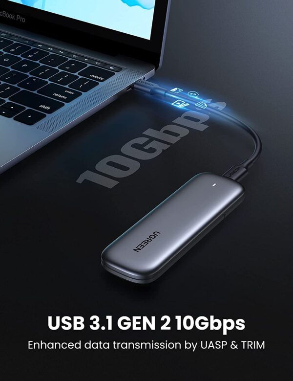 Ugreen Nvme M-key Hard Drive Enclosure(10gbps) Model No:60354